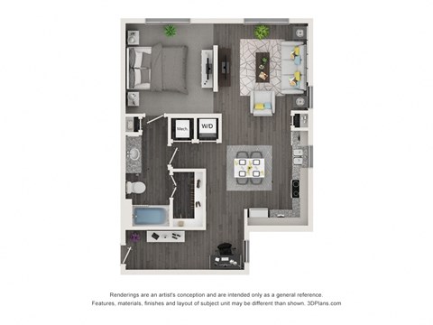a 1 bedroom floor plan  nutmeg
